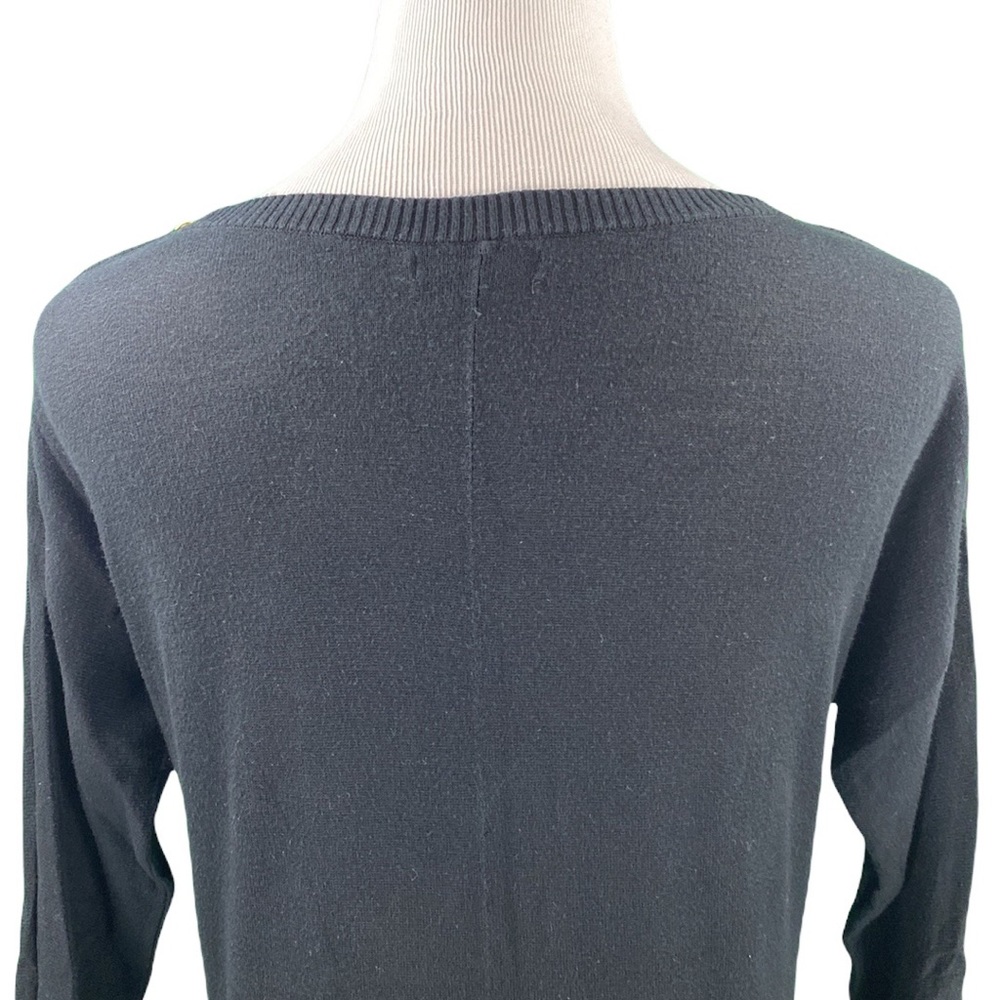 GAP Black Combed Cotton 3/4 Sleeve Boatneck Knit Sweater - Picture 7 of 13